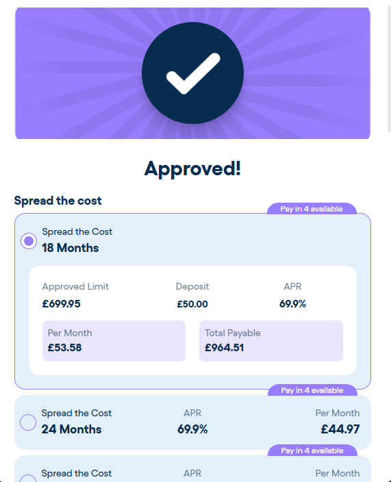 Approved on the Snap payment gateway